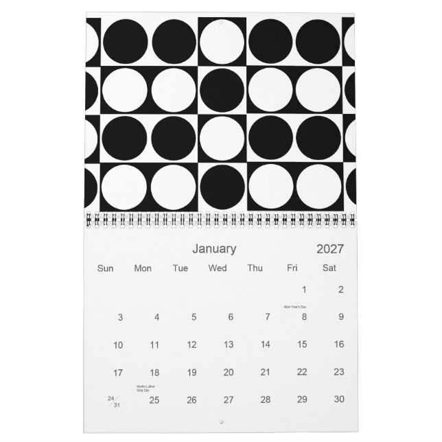 A modificação modela 2011 o calendário mensal - (Jan 2027)