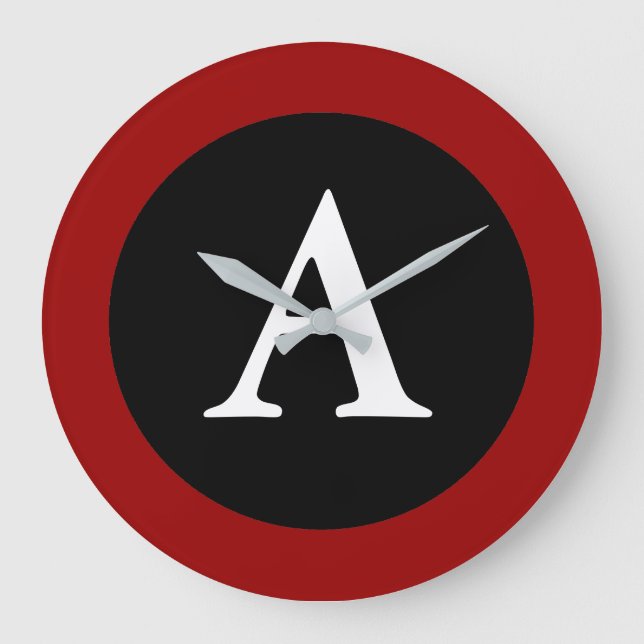 A: Monograma Um Grande Relógio De Parede Moderno (Frente)