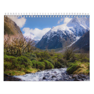 A montanha flui o calendário de amante de natureza