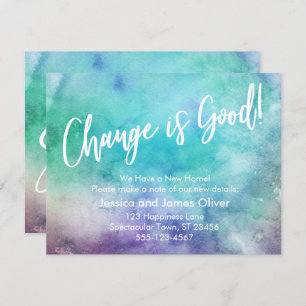 A mudança é boa! Anúncio Colorido de Aquarela