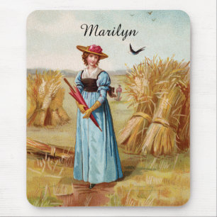 A mulher no Mousepad do Campo de Trigo