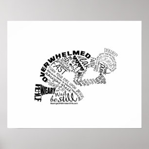 A Mulher Oradora no Poster preto 20x16