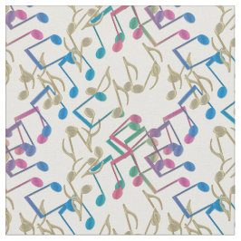 A música azul roxa Dourado nota o tecido do branco