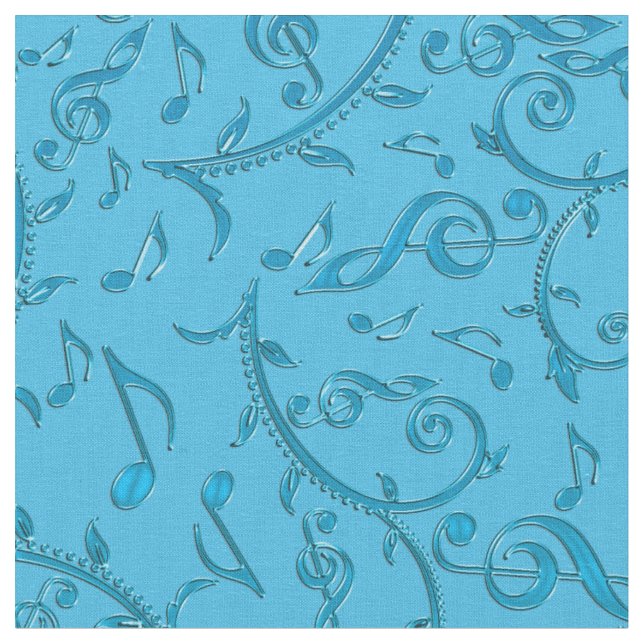 A música do verde azul de turquesa nota o tecido (Detalhe)