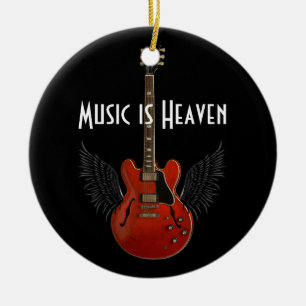A música é enfeites de natal redondos do céu
