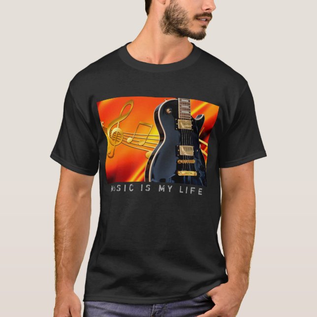 A música é meu t-shirt da foto da guitarra (Frente)