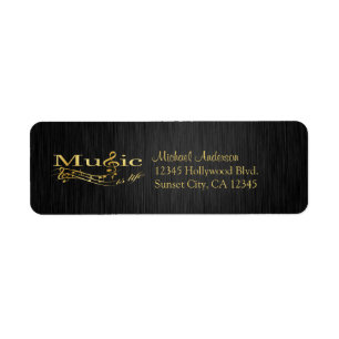 A música elegante é etiquetas do preto e do ouro