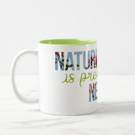 A "natureza é" caneca interior verde pura bonito