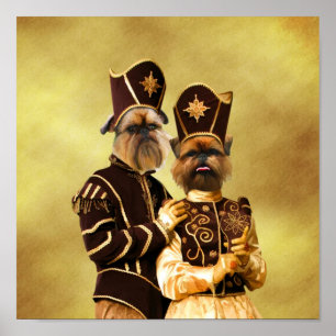 A nobreza do poster de Bruxelas Griffon persegue o