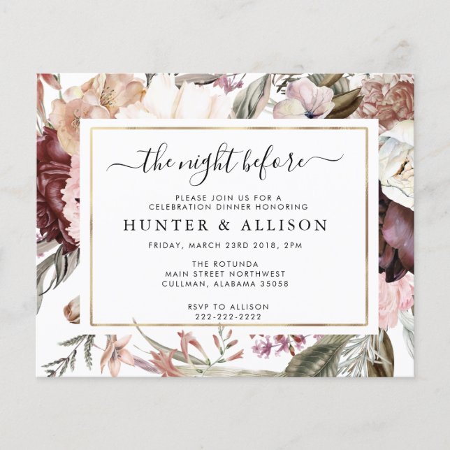 A Noite Antes | Convite (Frente)