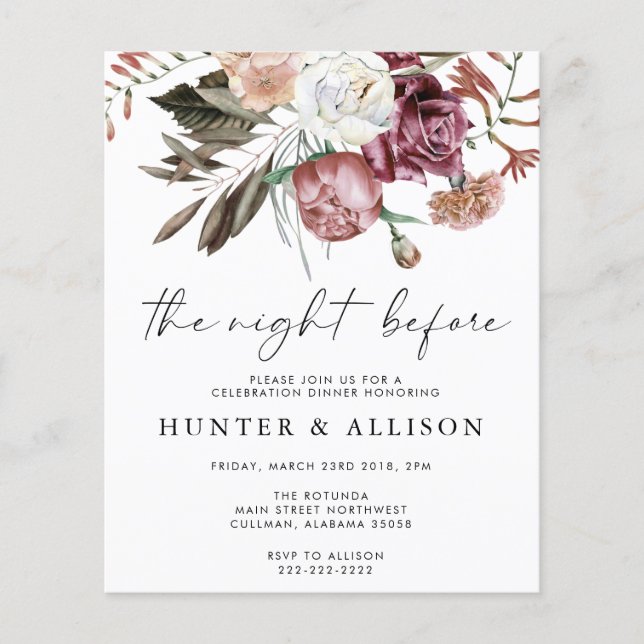 A Noite Antes | Convite (Frente)