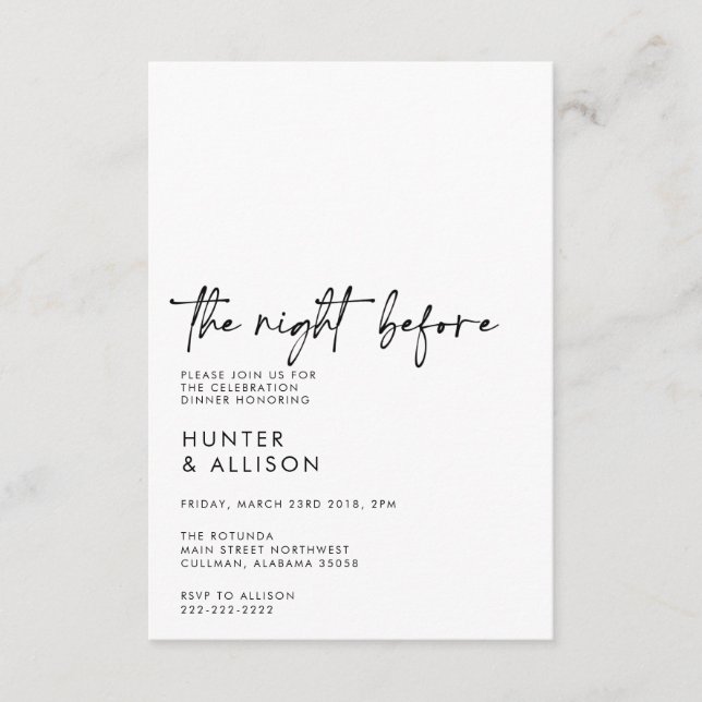 A noite antes do cartão de gabinete (Frente)