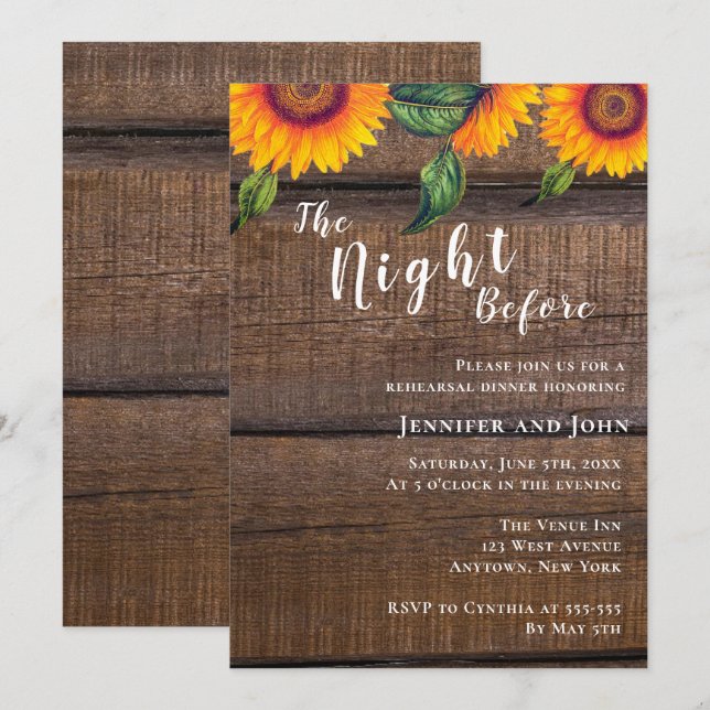 A Noite Antes Do Convite Ao Janto De Ensaio (Frente/Verso)