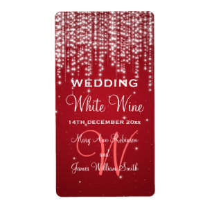 A noite elegante da etiqueta do vinho do casamento