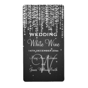 A noite elegante da etiqueta do vinho do casamento