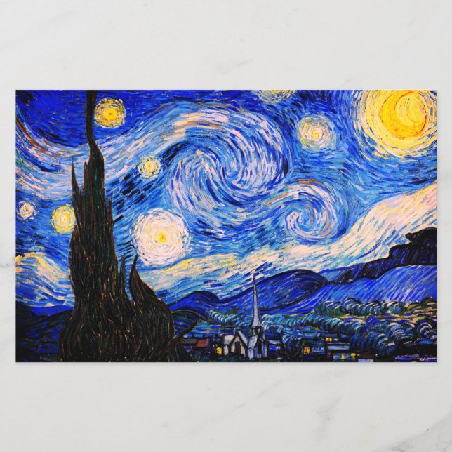A Noite Estrelada por Vincent Van Gogh (Frente)