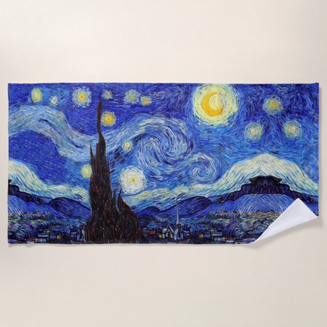 A noite estrelado inspirou toalhas de Van Gogh (Frente)