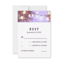 A noite ilumina cartões Wedding exteriores de RSVP