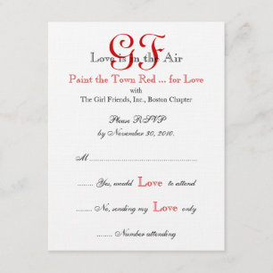 A noite para fora RSVP das namoradas carda o