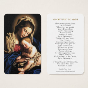 A oração carda Mary & bebê Jesus