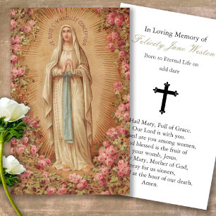 A oração carda nossa senhora de Lourdes