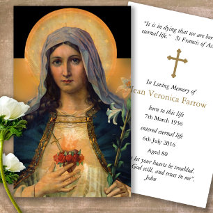 A oração carda o coração imaculado antigo Mary