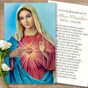 A oração carda o coração sagrado Mary de  