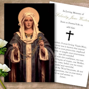 A oração carda o rosário de Mary