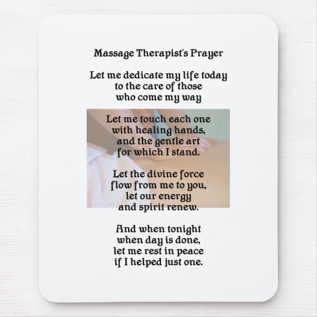 A oração Mousepad do terapeuta da massagem (Frente)