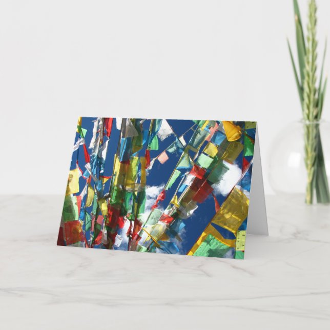 A oração tibetana embandeira o cartão (o vazio (Frente)