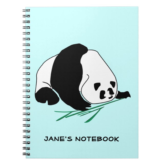 A panda preto e branco come o caderno de bambu (Frente)
