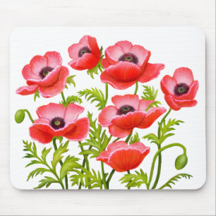 A papoila de jardim vermelha floresce Mousepad