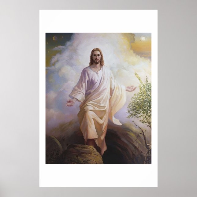 A Páscoa cristã Jesus é levantada e viva Poster (Frente)
