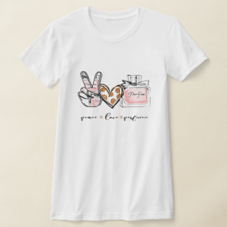 A paz ama a camiseta das mulheres perfumes.
