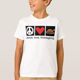 A paz, amor, acção de graças caçoa o t-shirt d