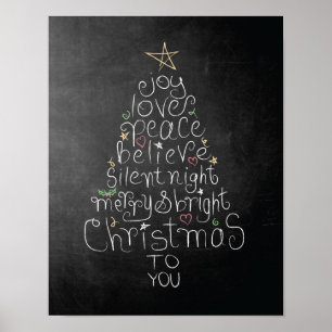 A paz da alegria do amor do poster do Natal do