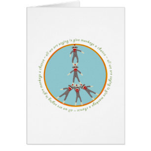 A paz Monkeys o cartão