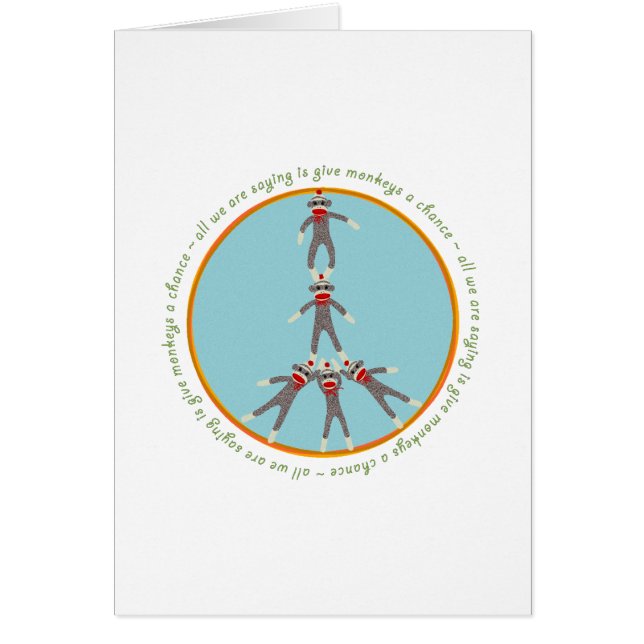 A paz Monkeys o cartão (Frente)