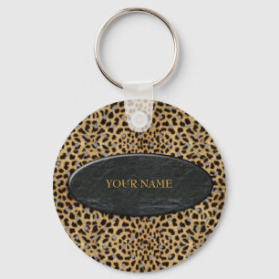 A pedra do leopardo do chaveiro adiciona seu nome
