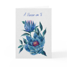 A Pensar em Ti – Cartão de Flores Azuis Hellebores