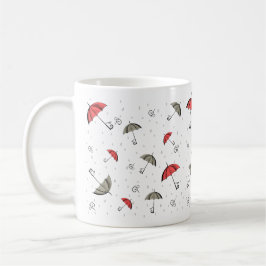 A pequena caneca de guarda-chuva vermelha