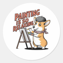 A Pintura É Tão Relaxante, Autocolantes De Corgi
