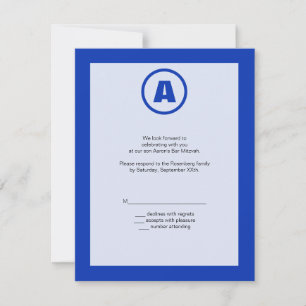 A placa de resposta RSVP Hero do Bar Mitzvah