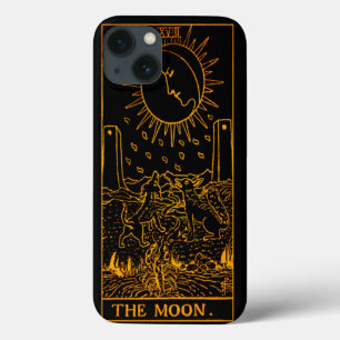 A Placa de Tarot da Lua   Dourado E Preto   Major 