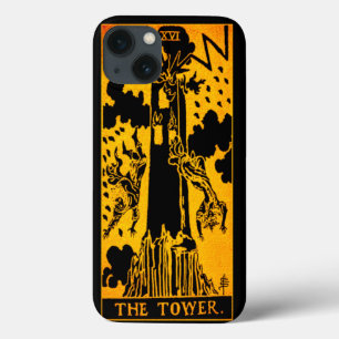 A Placa Tarot Torre   Dourado E Preto  