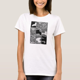A "poeira ataca" o t-shirt das mulheres
