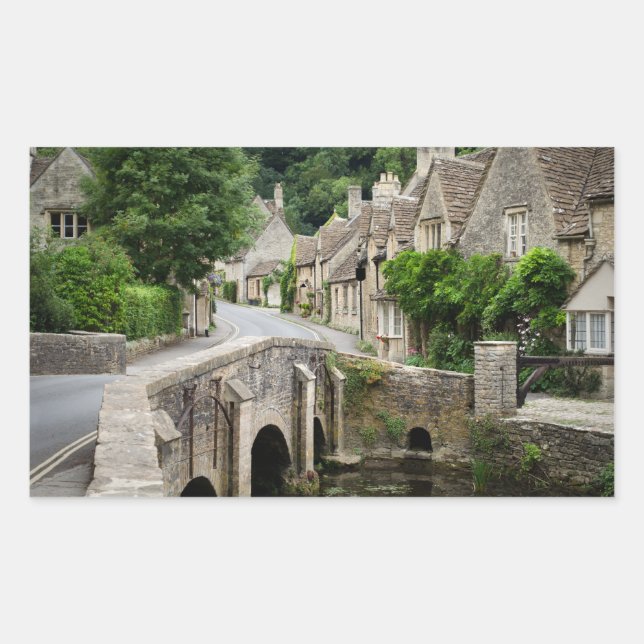 A ponte em Castle Combe, autocolante de retângulo  (Frente)