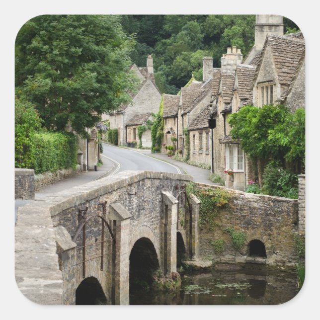 A ponte em Castle Combe, autocolante quadrado do R (Frente)