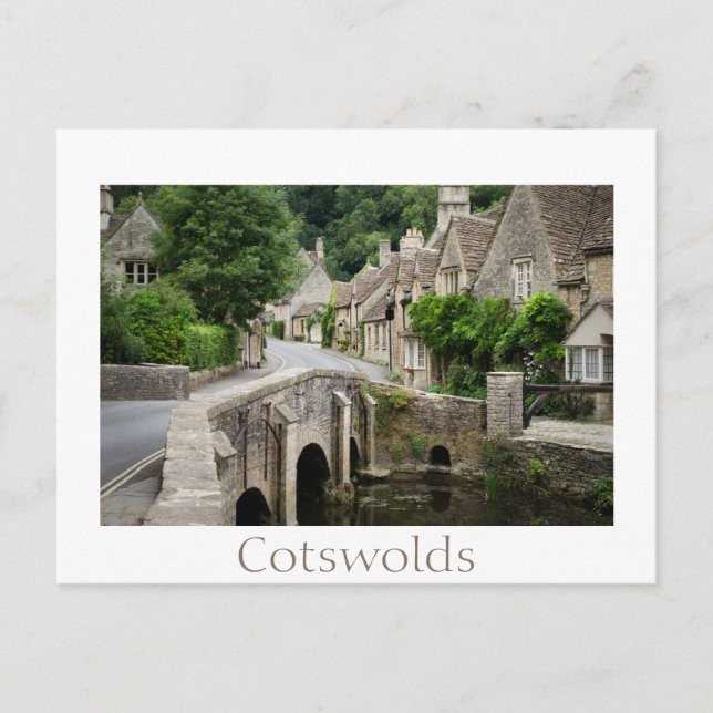 A ponte em Castle Combe, cartão postal britânico (Frente)