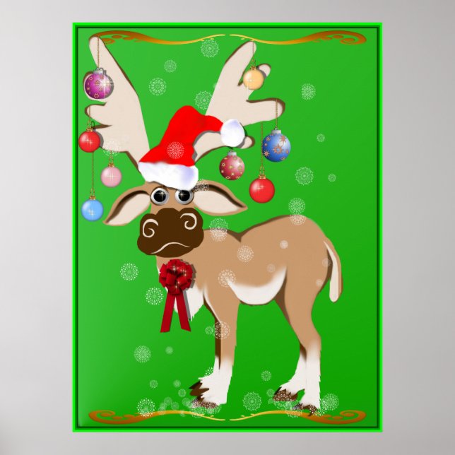 A Poster da Reindeer de Natal (Frente)
